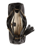 Soho Leather Chain-Strap Tote, Black