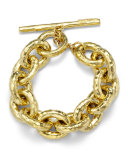 18k Hammered Bastille Link Bracelet