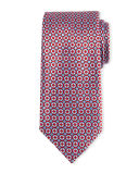 Basketweave Geometric-Print Silk Tie