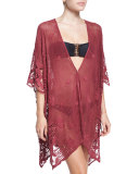 Gaby V-Neck Crochet Kimono Coverup