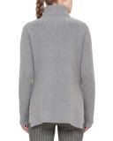 Ribbed Zip-Front Cardigan, Cliff
