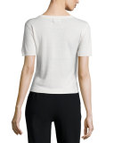Short-Sleeve Floral Embroidered Top 