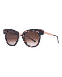 Mondanity Notched Butterfly Sunglasses, Multicolor
