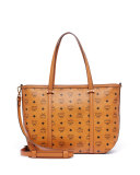 Gold Visetos Medium Shopper Bag, Cognac