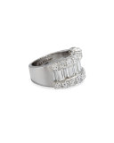 18K White Gold Round & Baguette Diamond Ring, 3.88 TDW, Size 6.5