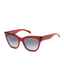 Winslett Polarized Cat-Eye Sunglasses, Berry