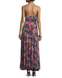 Floral-Print Ruffled Halter Maxi Dress