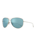 Kempner 65 Titanium Aviator Sunglasses, Aqua