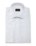 Hairline-Stripe Long-Sleeve Dress Shirt