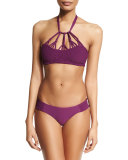 Saffron Strappy Halter Swim Top, Sangria