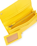 Saffiano Continental Flap Wallet, Yellow (Sole)
