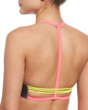 Popoyo Reversible High-Neck Swim Top, Hot Pink