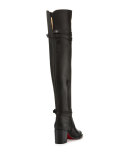 Karialta Leather 70mm Red Sole Over-the-Knee Boot, Black