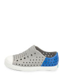 Jefferson Waterproof Colorblock Low-Top Shoe, Gray/Blue, Toddler