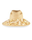 Buttercup Western Straw Fedora Hat w/ Flower, Natural