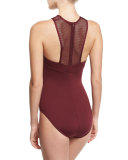 Sporty Soul Mesh High-Neck One-Piece Swimsuit