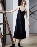 Faux-Fur Surplice Vest, Midnight Navy