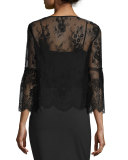 Calista Sheer Lace Blouse, Black