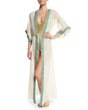 Geoskin Drawstring Long Kimono Coverup