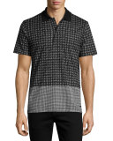 Block-Print Polo Shirt, White