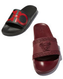 Groove Gancini Slide Sandal, Black/Red