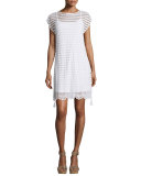 Andria Short-Sleeve Lace Tunic Dress 