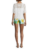 Pineapple-Print Shorts