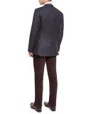 Check Two-Button Sport Coat, Green/Purple