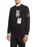 Cuban-Fit Photograph Patch Sweatshirt, Black
