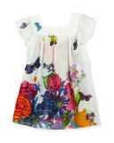 Floral Cotton & Silk Swim Coverup, Multicolor, Size 8-14