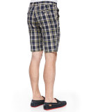 Plaid Shorts with Bias Patches 