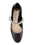 Jewel-Strap Mary Jane Pump, Black