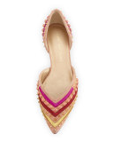 Sugardots Embellished Suede d'Orsay Flat, Naked