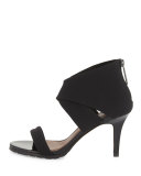 Tilly Stretch Mid-Heel Sandal, Black