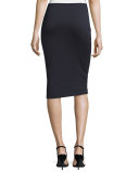 High Lux Ponte Midi Skirt, Navy