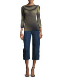 Denim Button Cargo Pants, Maritime