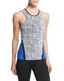 Exerciser Colorblock Tank Top, Chalk/Cobalt/Black