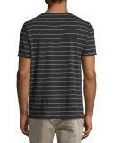 Shadow-Stripe Short-Sleeve Tee, Black