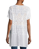 Scoop-Neck Slit-Side Georgette Tunic