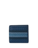 Embroidered Intrecciato Leather Bi-Fold Wallet