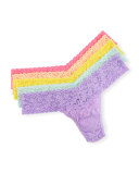 Five-Pack Low-Rise Thongs, Multi
