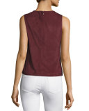 Alula Lace-Up Sirah Suede Shell Top