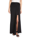 Bella Tie-Waist Maxi Skirt, Black