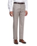 Wool Textured Trousers, Light Tan (Brown)