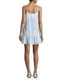 Kunala Chambray Tank Dress, Blue