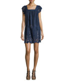 Lucille Chambray Lace Dress