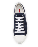 Suede Cap-Toe Low-Top Sneaker, Baltico