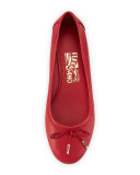 Enea Leather Ballerina Flat, Pamplona Red