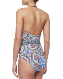 Tropical Topaz Printed Underwire One-Piece Swimsuit