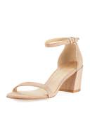 Simple Suede Chunky-Heel City Sandal